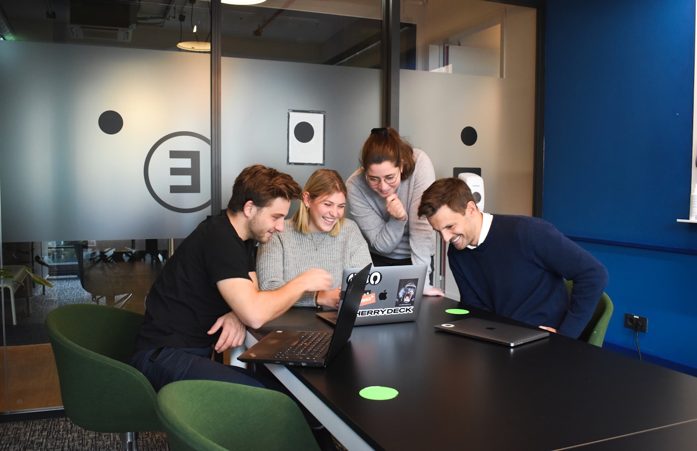 Business team using reliable internet